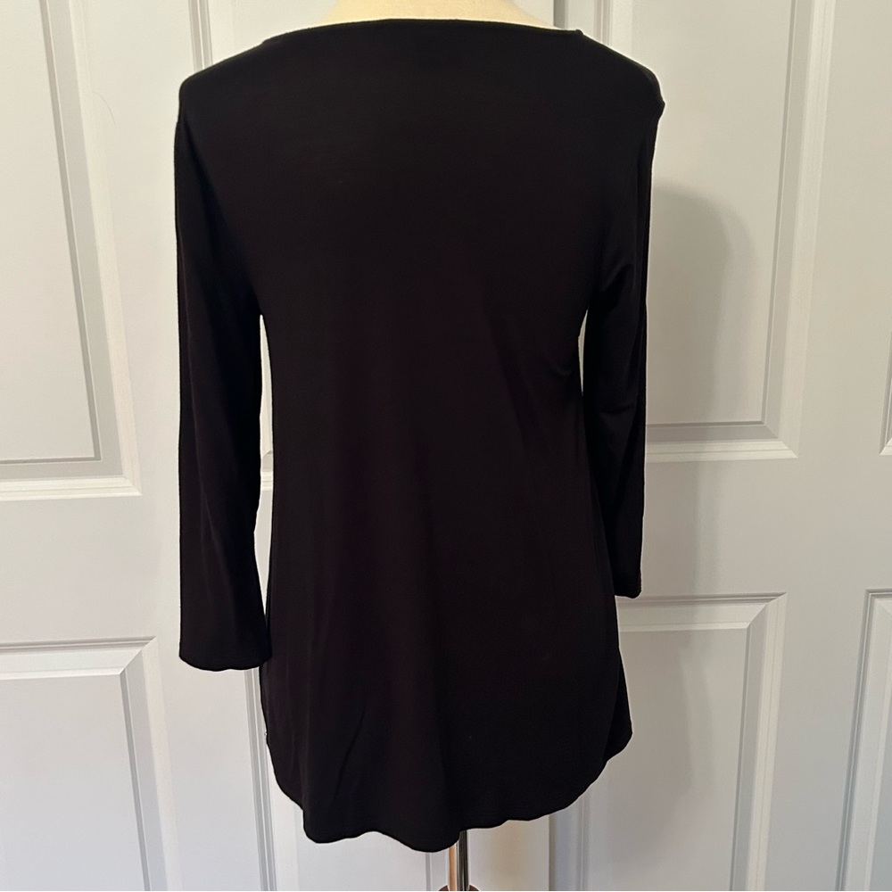 Cable & Gauge Black V-Neck T-shirt Tunic - Picture 3 of 4